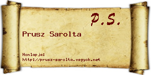 Prusz Sarolta névjegykártya
